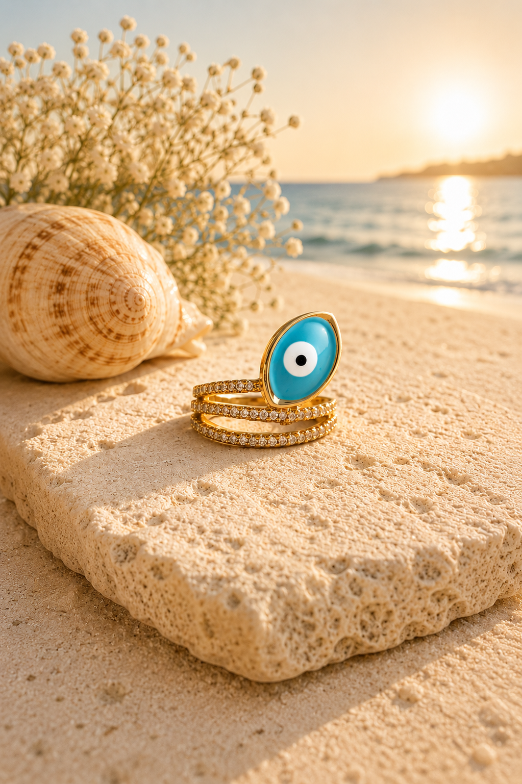 Blush Nazar Ring
