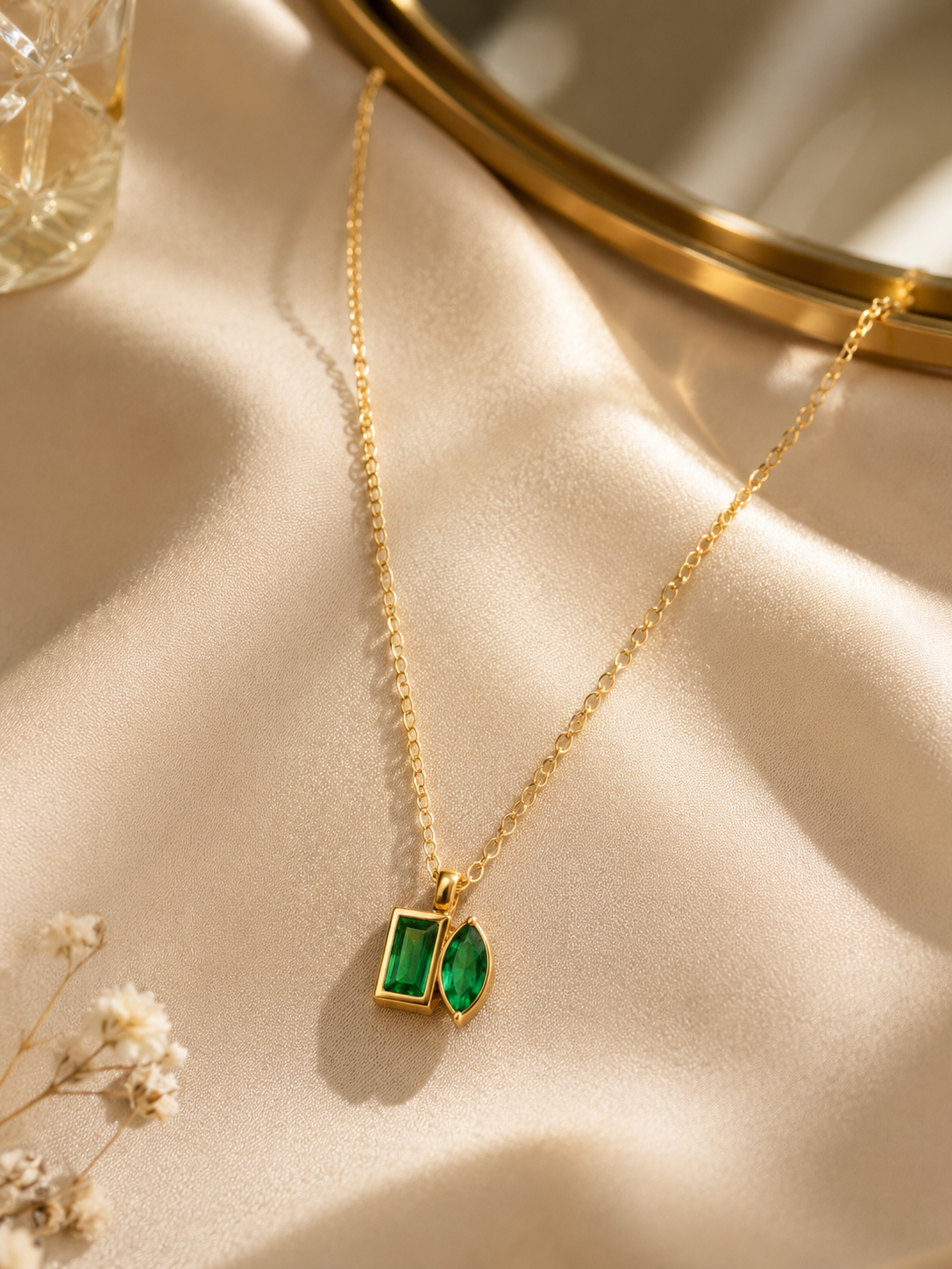 Twin Emerald Pendant