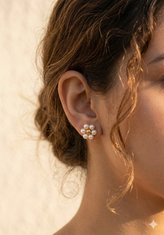 Pearl Flower Studs