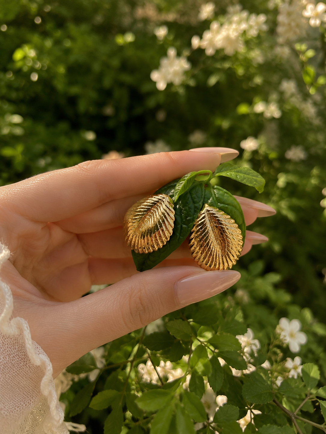 Golden Leaf Studs