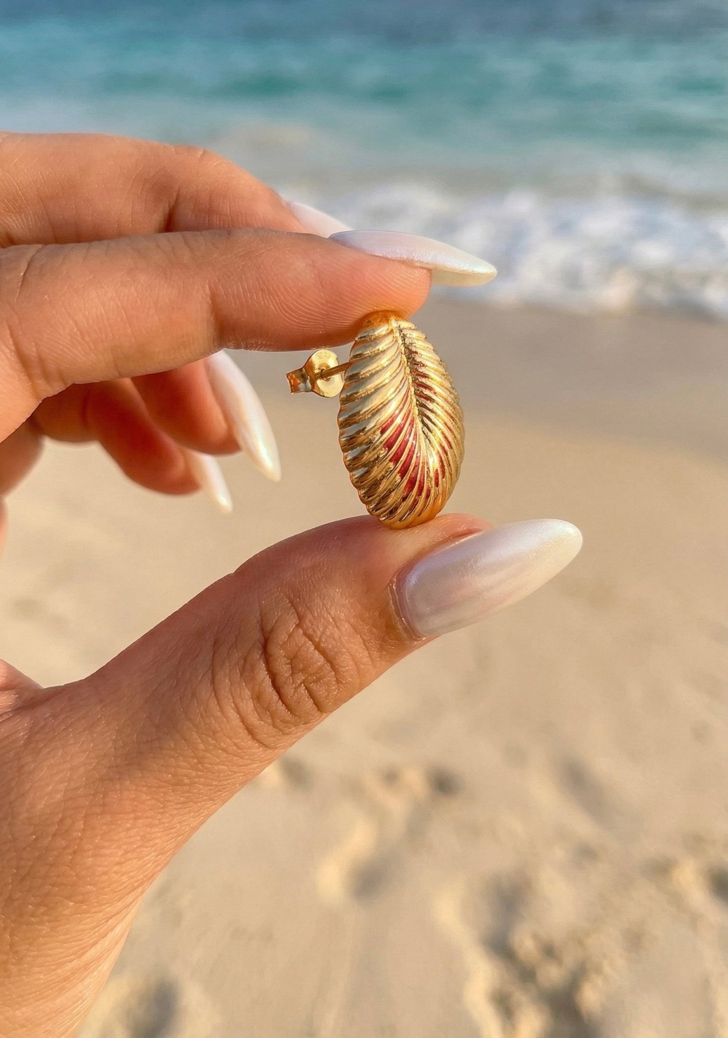 Golden Leaf Studs
