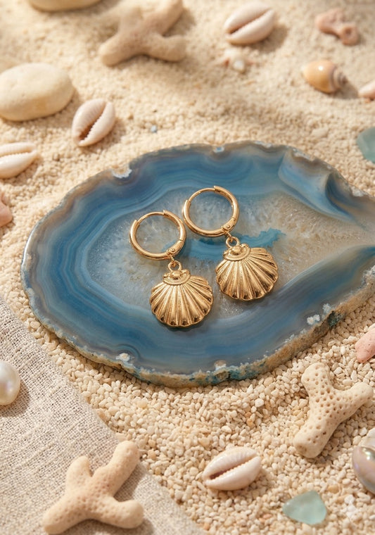 Seashell Hoops