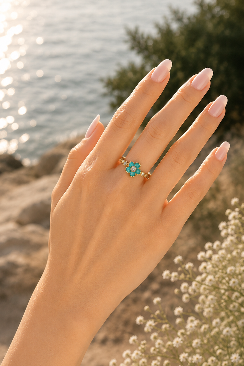 Turquoise Bloom Ring